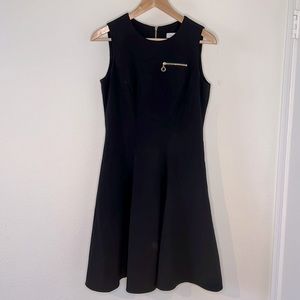 Calvin Klein sleeveless black dress with gold zipper size 4 w lining